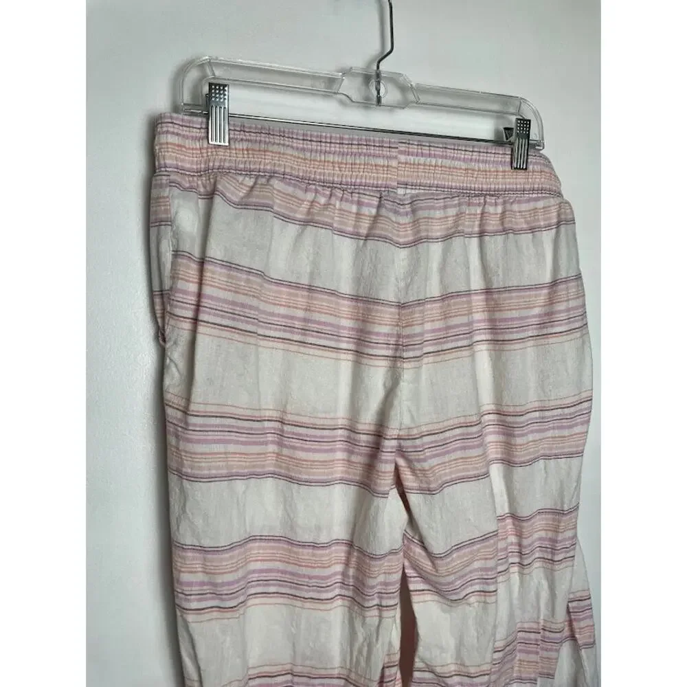 Striped Pajama Set Womens Size Large Tank Top and Wide Leg Pants‎ Cotton Set
